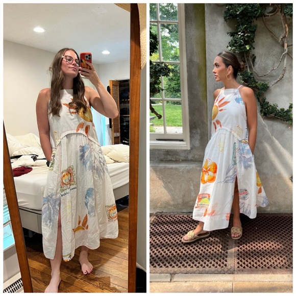 Anthropologie Dresses & Skirts - Anthropologie Pilcro Sleeveless Twofer Artsy Midi Dress Large FLAWED FLAWED